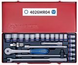  Bộ tuýp 1/2 inch 24 chi tiết Kingtony 4026MR04 tuýp 12 cạnh 8-32mm 