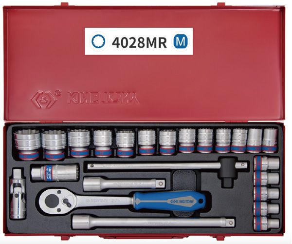  Bộ tuýp 1/2 inch 24 chi tiết Kingtony 4028MR02 tuýp 12 cạnh 10-32mm 