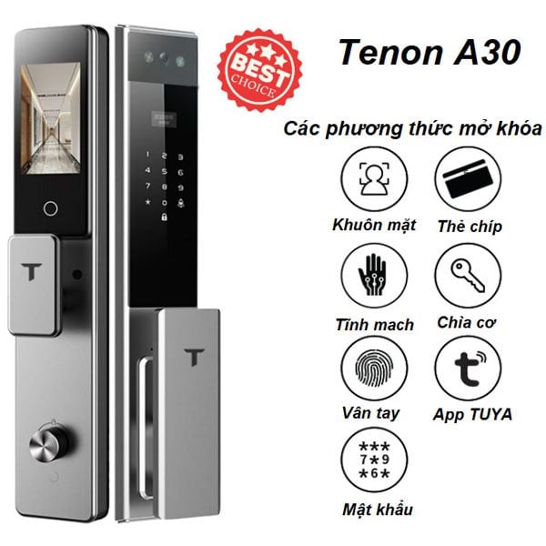  Khóa thông minh Tenon A30 - Nhận diện khuôn mặt 3D Face ID 