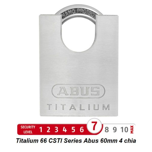  Khóa chống cắt Abus 66CSTi/60 Titalium 4 chìa vi tính 