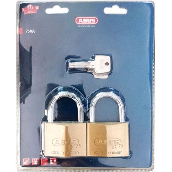  Bộ 2 Khóa Đồng Abus 75 CT60 – Móc Treo Cao Cấp, 5 Chìa Dùng Chung 