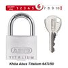 Khóa Abus Titalium 64Ti/50 Khóa treo siêu nhẹ, chống cắt hiệu quả