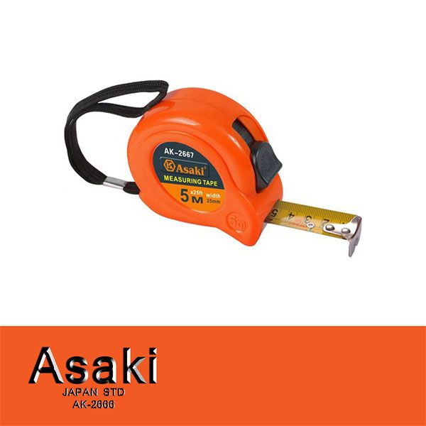  Thước kéo thép nền vàng 5mx19mm Asaki AK-2666 