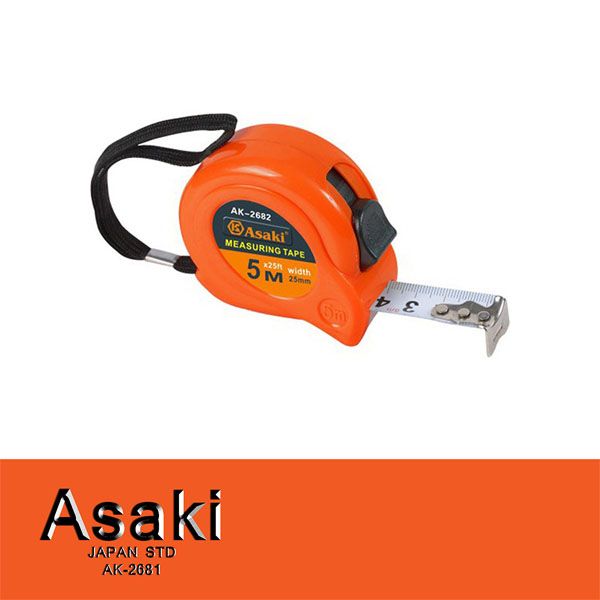  Thước kéo thép nền trắng 5mx25mm Asaki AK-2682 