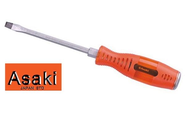  Tua vít đóng đầu dẹp cán cam 8x300 Asaki AK-6354 