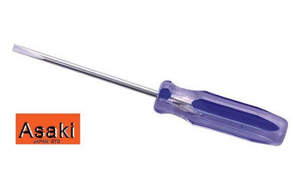  Tua vít dẹp cán nhựa trong 3x150mm Asaki AK-7119 