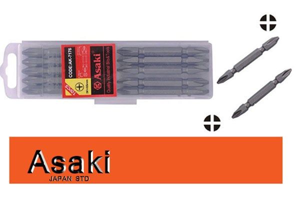  Mũi vít đóng 2 đầu bake PH1x65 Asaki AK-7172 