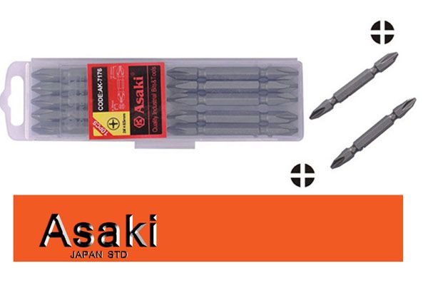  Mũi vít đóng 2 đầu bake PH1x110 Asaki AK-7173 