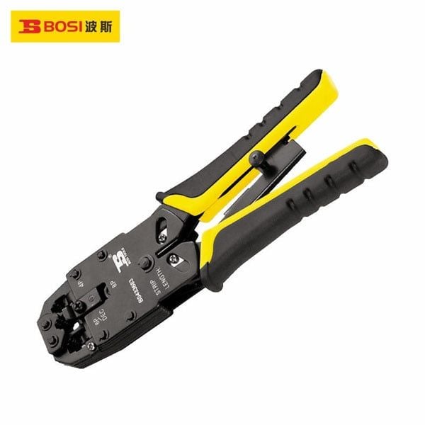 Kìm bấm đầu nối mạng 3 trong 1 kiểu bánh cóc BOSI BS433683 
