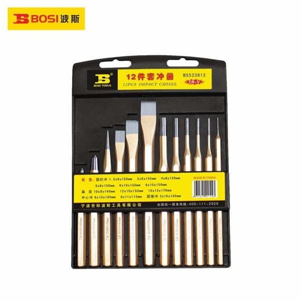  Bộ 12 chi tiết đục và đột cầm tay BOSI BS523812 