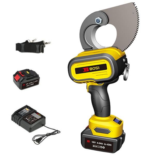  Máy Cắt Cáp Thủy Lực Dùng Pin BOSI BS569650 18V Lưỡi Mở Ø50mm Cắt Cáp 300mm² (Kèm 2 Pin 4.0Ah và 1 Sạc) 