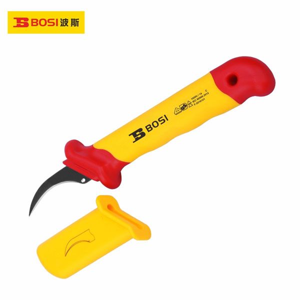  Dao cắt cáp hình lưỡi liềm cách điện VDE 50x180mm BOSI BS600207 