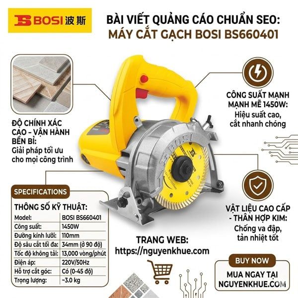  Máy cắt gạch BOSI BS660401 