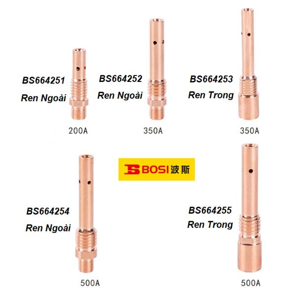  Chia khí súng hàn MIG 350A ren trong BOSI BS664253 