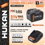  Combo pin 15cell-4.5Ah sạc 1.5Ah Hukan CB-FX4500 