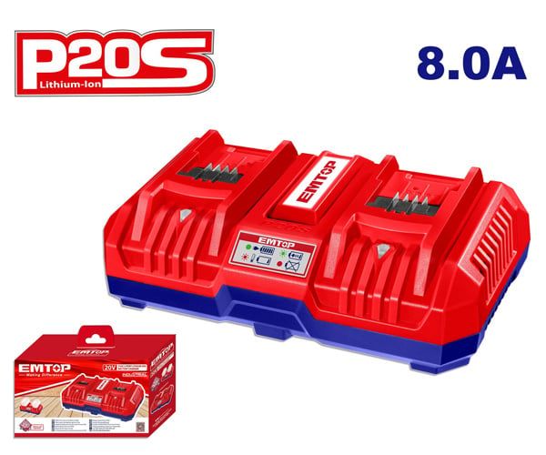  Sạc Pin đôi 20Vx8.0Ah EMTOP EFCR2082 