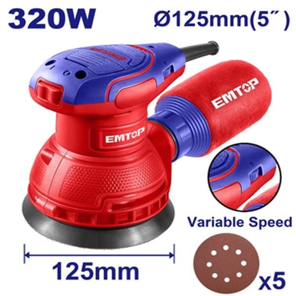  Máy chà nhám tròn 320W-125mm EMTOP EFSR23206 