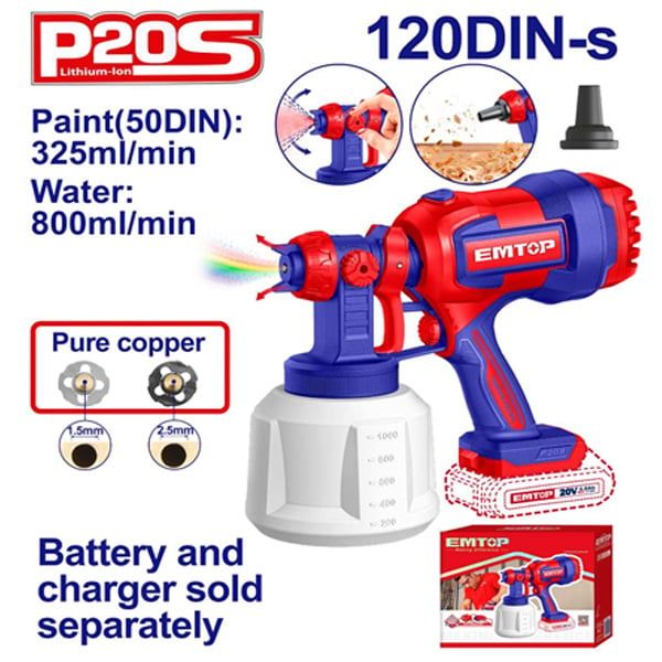  Máy phun sơn dùng pin 20V EMTOP ELSG2004 