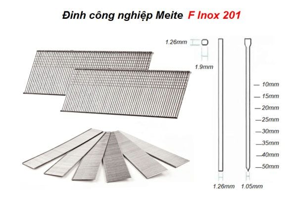  Đinh công nghiệp Meite F20 Inox 201 