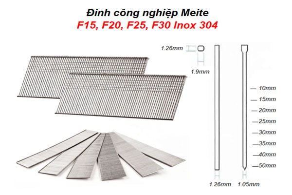  Đinh công nghiệp Meite F20 Inox 304 