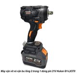  Máy vặn vít và vặn bu lông 2 trong 1 dùng pin 21V Hukan G1-LX370 
