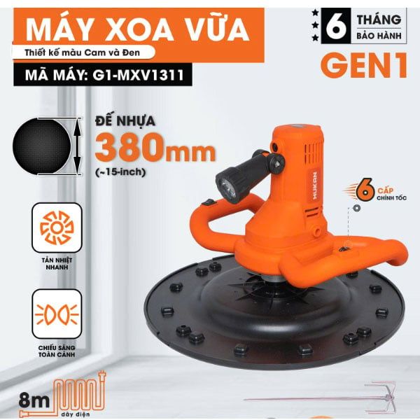  Máy xoa vữa trát tường Hukan G1-MXV1311 chính hãng 
