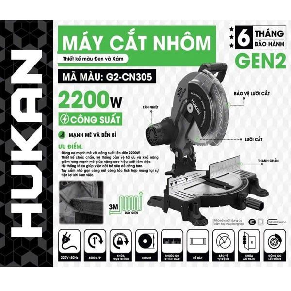  Máy cắt nhôm Hukan G2-CN305 
