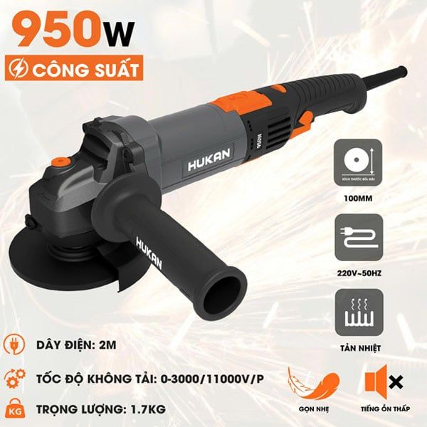  Máy mài góc 100mm Hukan G2-M100TD điều chỉnh tốc độ 
