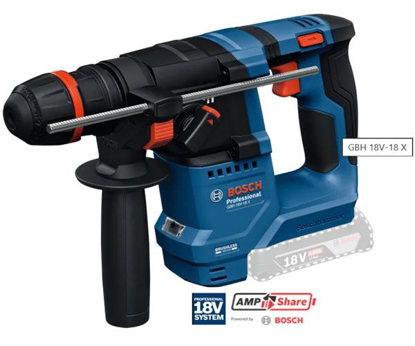  Máy khoan bê tông dùng pin 18V Bosch GBH 18V-18 X (SOLO) 