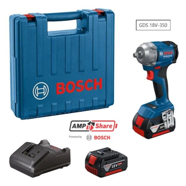  Máy vặn bu lông động lực dùng pin 18V Bosch GDS 18V-350 