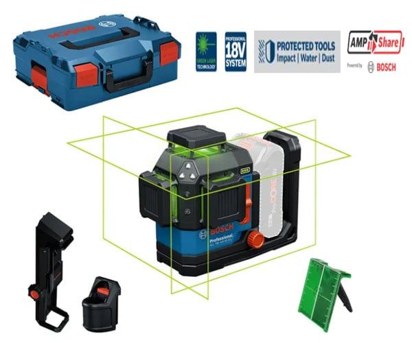  Máy cân mực Laser 3 tia xanh 360 độ Bosch GLL 18V-120-33 CG 