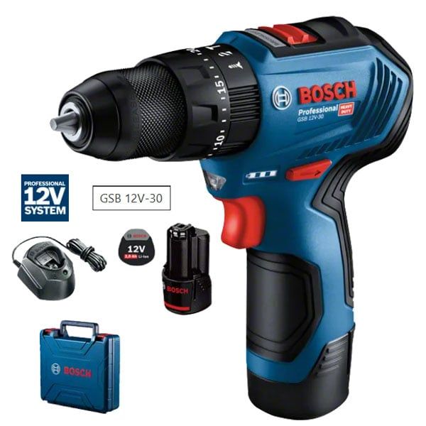  Máy khoan động lực dùng pin 12V Bosch GSB 12V-30 