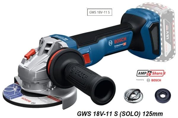  Máy mài góc dùng pin 18V Bosch GWS 18V-11 S (SOLO) 125mm 