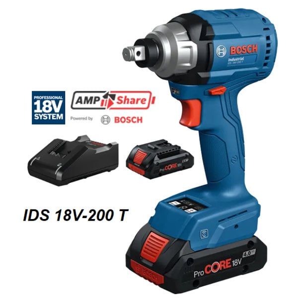  Máy siết bu lông công nghiệp dùng pin 18V Bosch IDS 18V-200 T 
