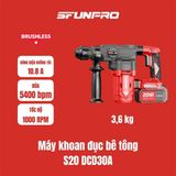  Máy khoan bê tông dùng pin 20V SFUNPRO S20 DCD30A 4A 
