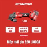  Máy mài góc dùng pin 20V SFUNPRO S20 L100GA 