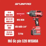  Máy vặn bu lông dùng pin 20V SFUNPRO S20 M1500A 