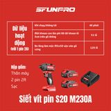  Máy vặn vít dùng pin 20V SFUNPRO S20 M230A 
