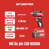  Máy vặn bu lông dùng pin 20V SFUNPRO S20 M350A 2A 