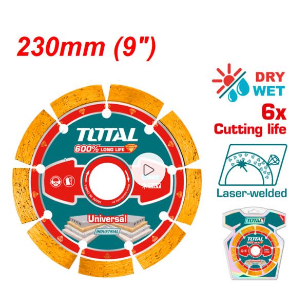  Đĩa cắt gạch hàn laser 230mm Total TAC2172301 