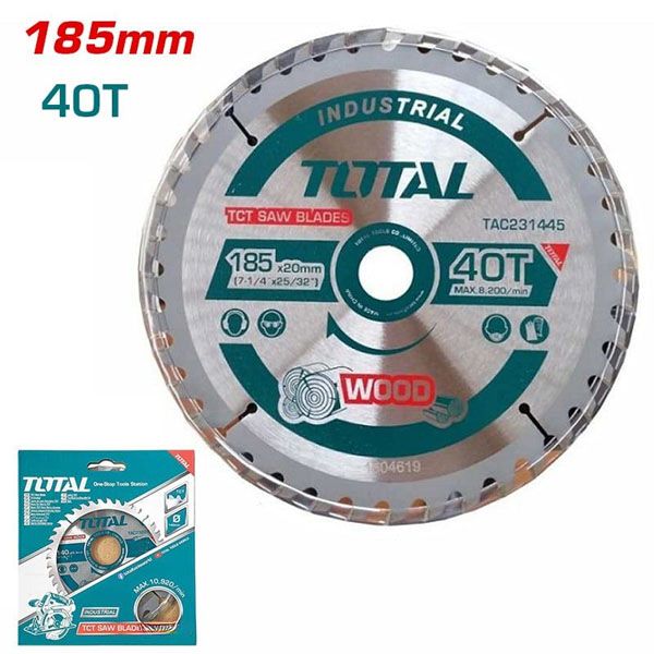  Lưỡi cưa gỗ TCT 185mm 40T Total TAC231445 