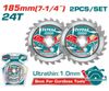 Bộ 2 lưỡi cưa gỗ TCT siêu mỏng 185mm Total TAC2331853