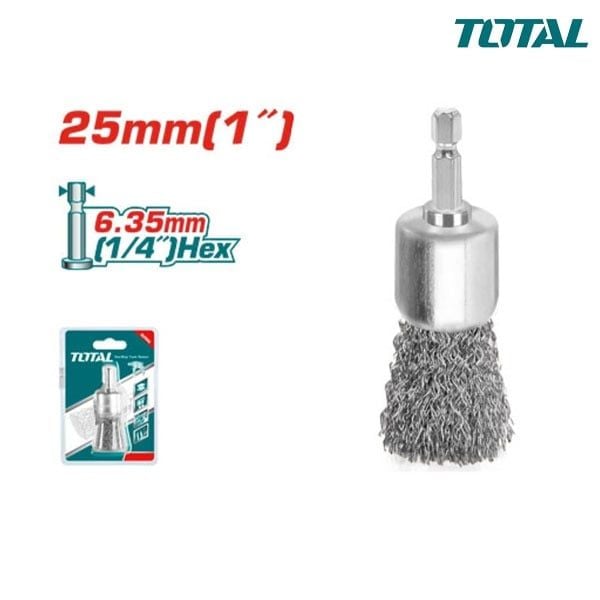  Chổi đánh gỉ mạ kẽm chuôi lục giác 6.35x25mm Total TAC302562 