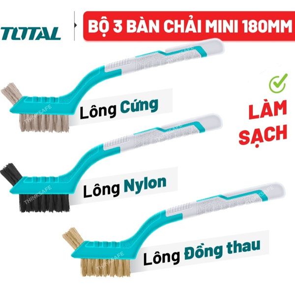  Bộ 3 bàn chải mài nòn 180mm TOTAL TAC38033 