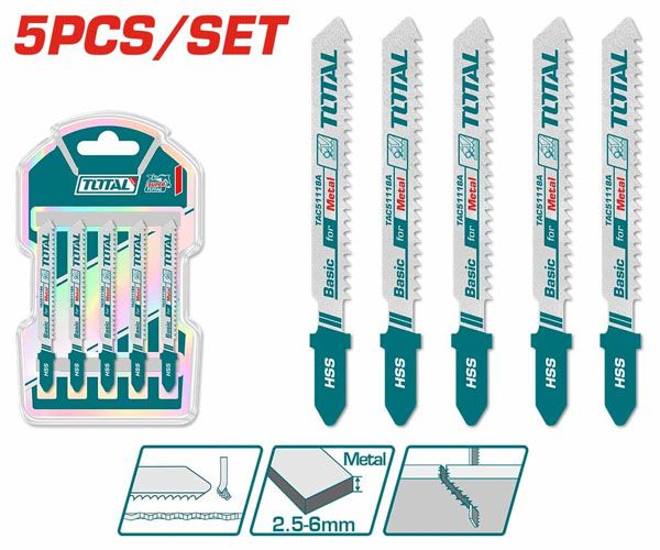  Bộ 5 lưỡi cưa lọng kim loại 21TPI Total TAC51118A 