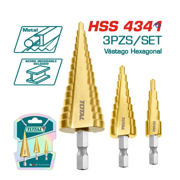  Bộ 3 mũi khoan bậc thang Total TAC80402 