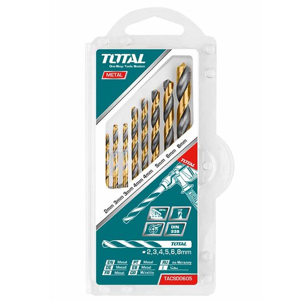  Bộ 8 mũi khoan kim loại HSS Total TACSD0801 