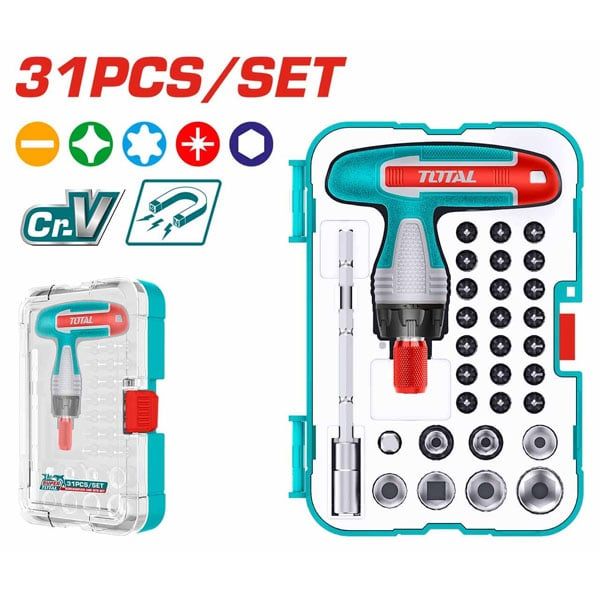  Bộ 31 tua vít cờ lê tay cầm chữ T Total TACSD30316 