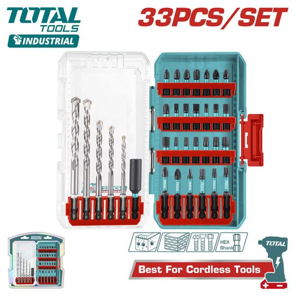  Bộ 33 mũi khoan bê tông và mũi vặn vít Total TACSDL11303 