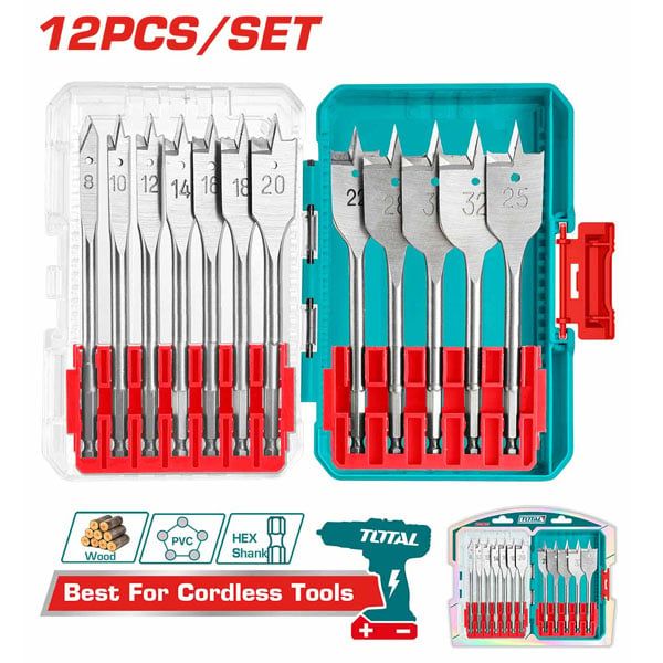  Bộ 12 mũi khoan gỗ dẹp Total TACSDL1206 